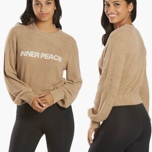 Spiritual Gangster Plush Sweatshirt Sweater Size Small Tan Beige Inner Piece